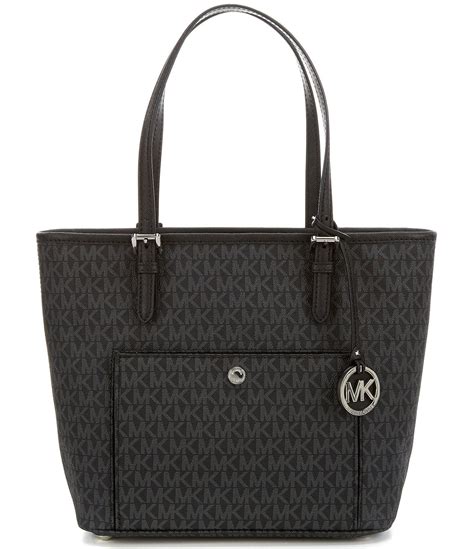 michael michael kors jet set logo medium work tote black|Michael Kors designer tote jetset.